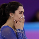 Daleman after her performance in the Ladies Single Free Skating event. Image via AP.